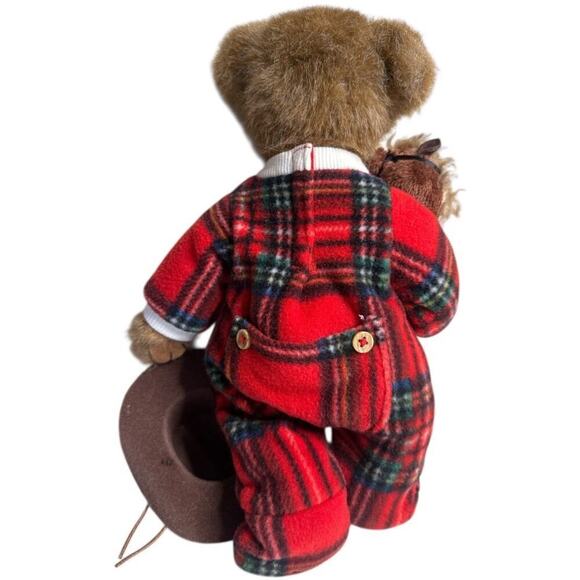 Bearington Collection Gavin Red Plaid PJ Bear Toy- 14 inch - Picture 2 of 7